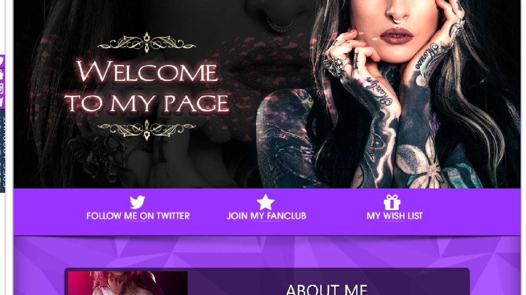 Jak ustawić tło profilu i utworzyć piękną biografię na Chaturbate - przykład 1